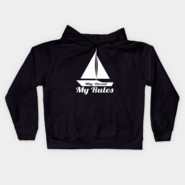 Boat Sailing Sailor Gift Kids Hoodie by Jackys Design Room